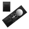 Mont Bleu 3-piece Manicure Set In a Premium Black Leather Case with Mirror & Crystal Nail File