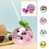 Disco Flash Ball Cup Electroplating Ball Cup Ball Straw Plastic Water Cup Wine Glass