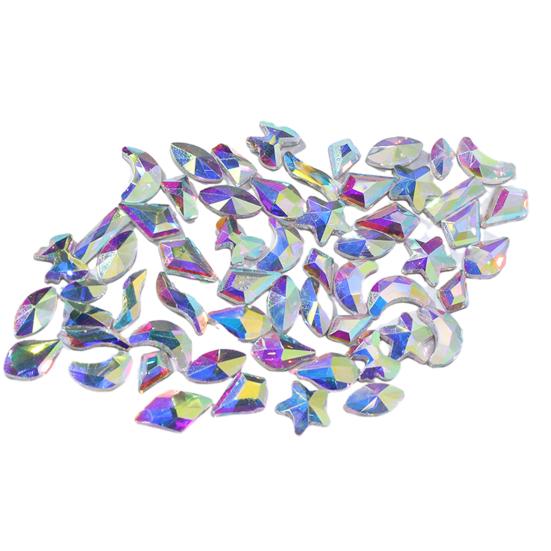 50 шт., стеклянные стразы для ногтей «Аврора», «сделай сам», стразы для дизайна ногтей, стразы с плоским дном, для потрясающего вечернего образа