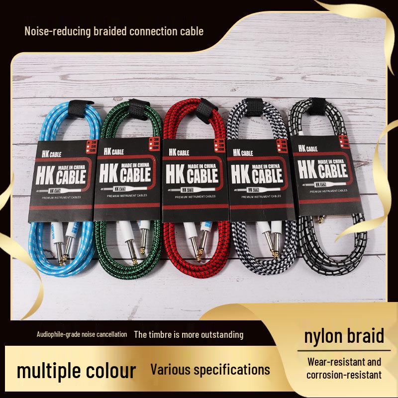 Нейлоновый плетеный соединительный кабель для педалей эффектов с шумоподавлением для электро- и акустических гитар