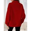 Zipper Slant Pockets Pullover Sweatshirt, Casual Long Sleeve Crew Neck Sweatshirt For Fall & Winter, Women's Clothing