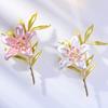 Ladies' Light Luxury Design Elegant Oil Drop Lily Flower Brooch Fashionable And Versatile Niche Design Brooch