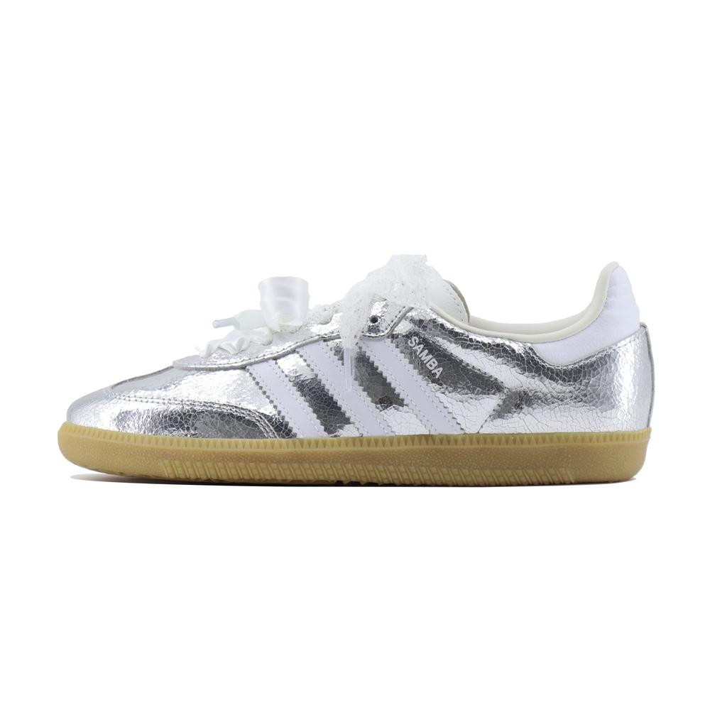 Adidas Originals SAMBA OG Abrasion Resistant Low top Skateboard Shoes Women's Silver JR0035(Team448-)