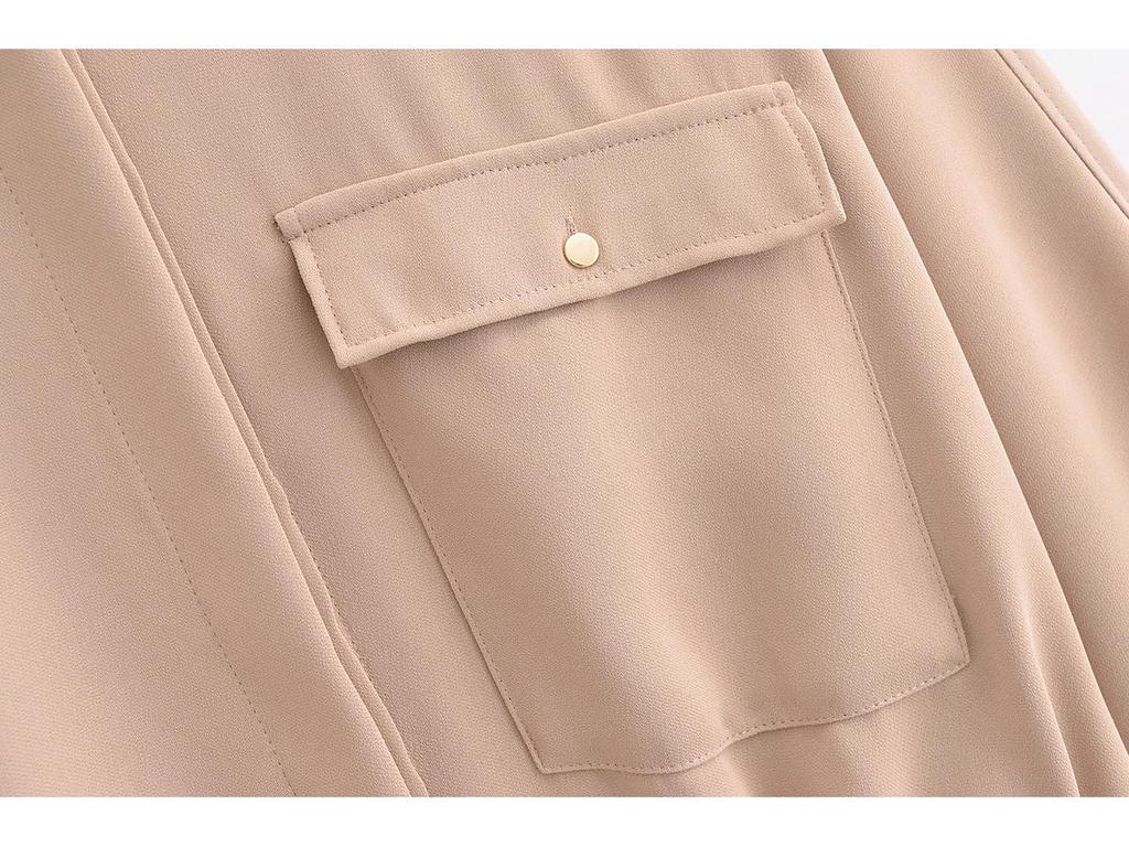 2025 Весна Женская Креповая Свободная Рубашка и Повседневные Длинные Брюки - Евро-Американский Стиль