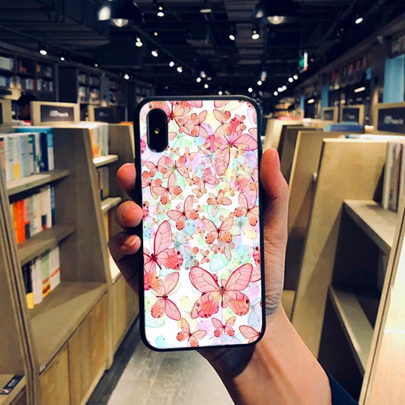 Милый чехол для телефона с бабочкой для iphone 11 11Pro Max, черный чехол из ТПУ, мягкие чехлы из ТПУ XR XS MAX X 7 8 6 6s plus 5 5S SE 2020, чехол Fundas