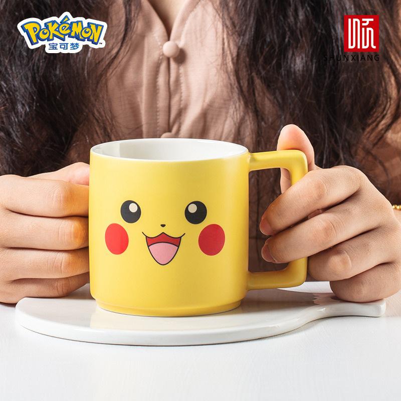 Керамические кружки SHUNXIANG Кружка Pokémon Pikachu Kawaii Аниме Чашка для завтрака и молока Милая Посуда для напитков Кофейная кружка Детские стаканы для воды
