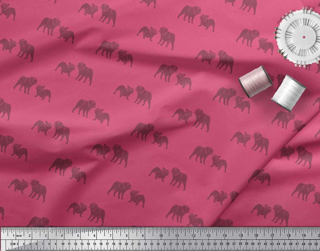 Soimoi Японская креп-сатиновая ткань с принтом Bull Dog на метр шириной 42 дюйма