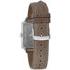 Bulova Men's Frank Lloyd Wright Limited Edition "Ennis House" Silver Stainless Steel Watch with Gray Leather Strap, Textured Medallion Gray Pattern Di