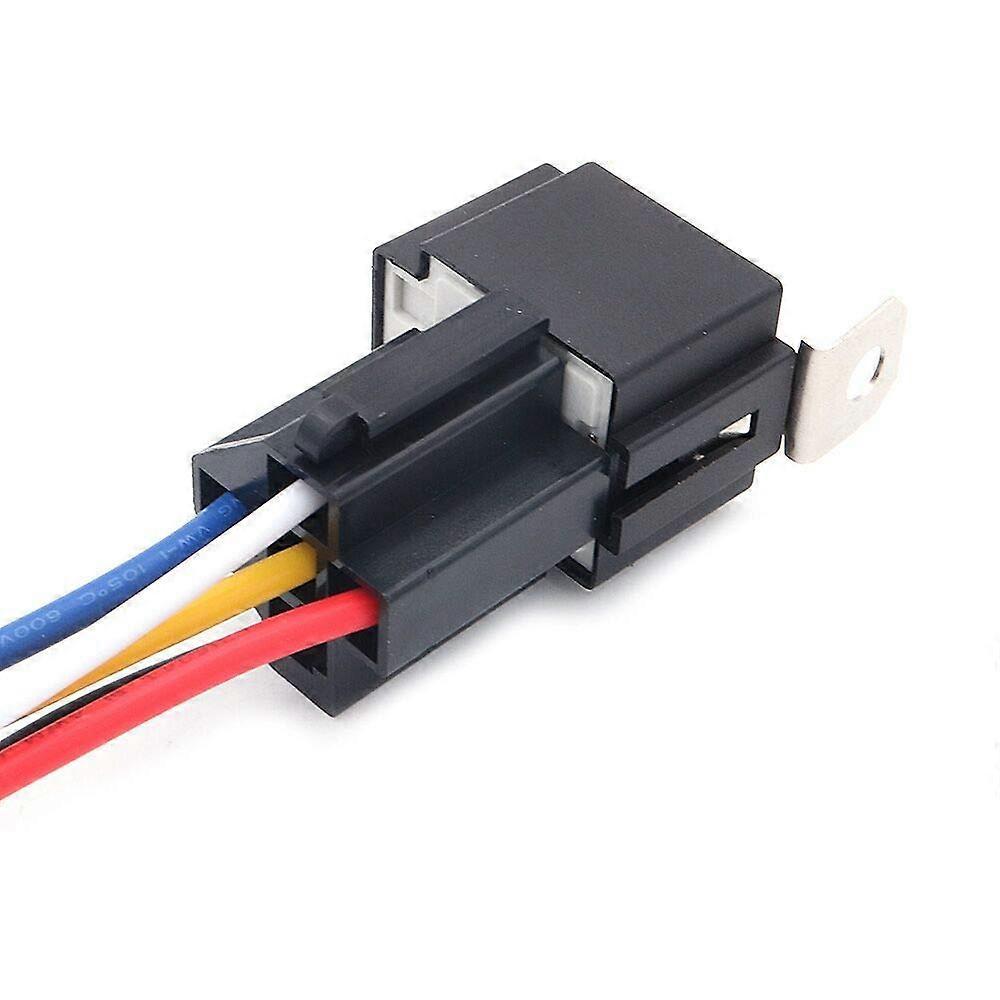 6Pcs 12V 30A Fuse Relay Switch Harness ATO/ATC Fuse Blade, 5 Pin SPST Automotive Electrical Relays with 14 AWG Heavy Duty Wires