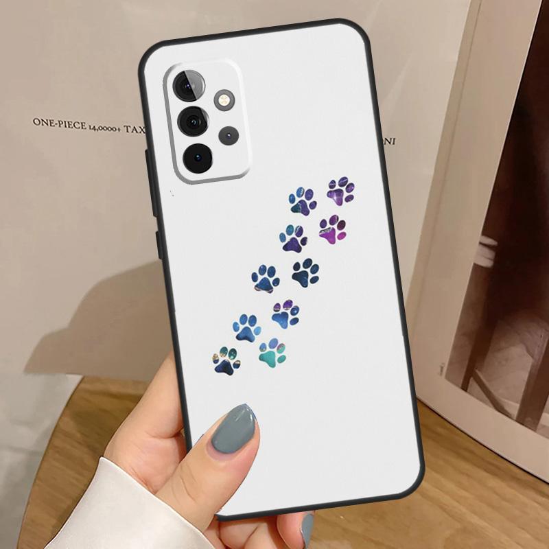 Dog foot print Paw Colorful Pattern Phone Case For Samsung Galaxy A32 A52 A12 A53 A33 A23 A13 A54 A34 A14 A51 A15 A25 A35 A55