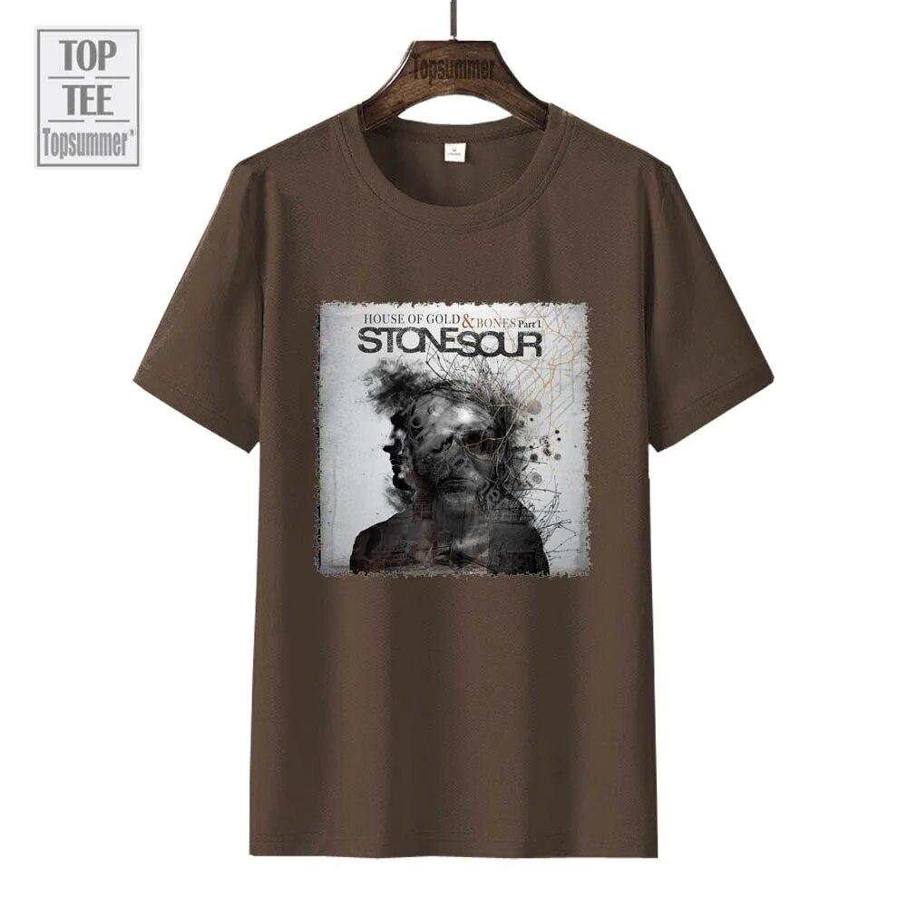 Дом золота и костей, штат Пт. Футболка с 1 альбомом Stone Sour Tour, уличная одежда, футболки с короткими рукавами 90-х годов, одежда с графическим принтом