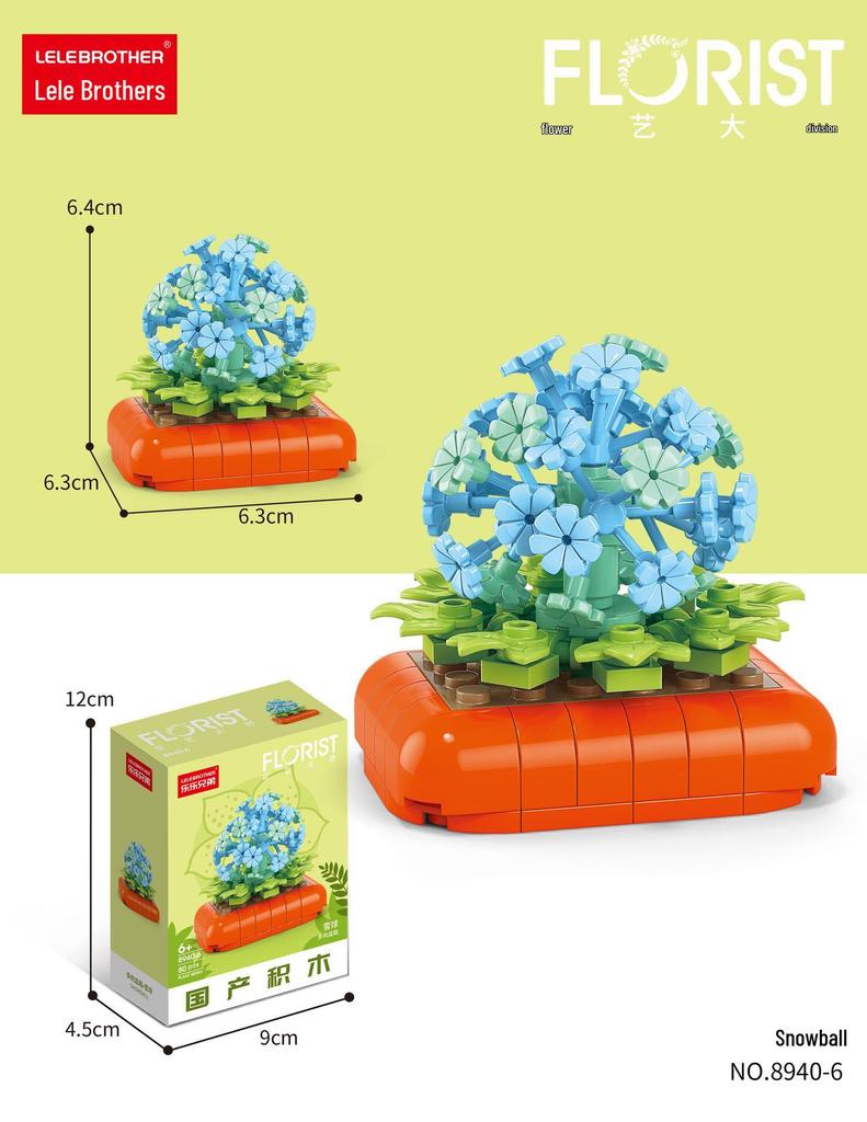 Succulent Tiny Building Blocks - Lego-Compatible Flower & Plant Ornaments, Perfect Girl's Gift