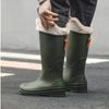 Женские резиновые сапоги с нескользящей толстой подошвой, уличные, длинные, водонепроницаемые, модные, износостойкие, кухонные женские сапоги