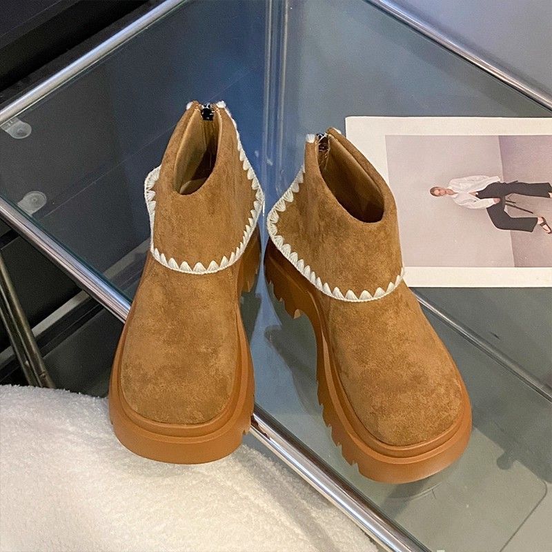 Осень и зима новые маленькие ботинки Мартина на высокой подошве в стиле ретро женские короткие ботинки универсальные ботинки женские