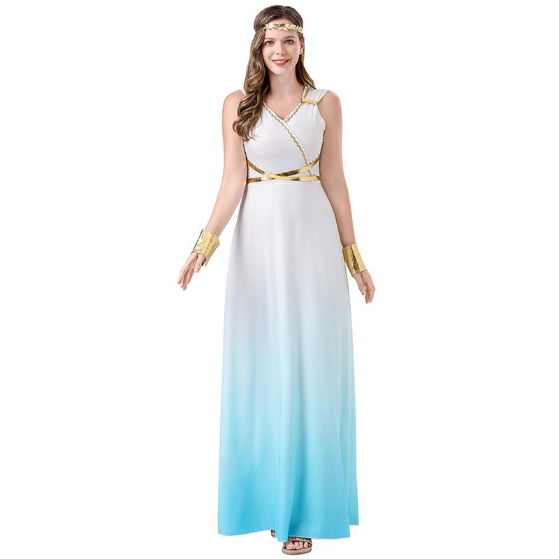Greek Goddess Halloween Costume - Cosplay Masquerade Party Dress for Stage Performance