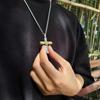 2026 Retro Tang Grass Pattern Cross Couple High-end Light Luxury Niche Eagle Pendant