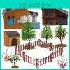 Farm Animal Pvc Decor Set With Fences Trees And Houses For Micro Landscape Diorama Projects