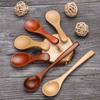 1Pcs Spoon Mini Middle Large Wooden Scoop Solid Flatware Coffee Tea Sugar Salt Condiment Living Cooking Tableware Kitchen Tools