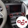 METYOUCAR Set of Aluminum Alloy Air Conditioning and Volume Control Knob Decorative Rings for Chevrolet Corvette C7 4-Piece 2014-2019 (Red)