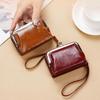 Женский кошелек, маленький женский компактный кошелек из искусственной кожи, винтажный держатель для карт, портмоне с застежкой-молнией, винтажная сумка на запястье с органным зажимом