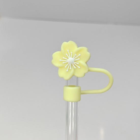 7 шт. Крышка для соломинки в форме цветка, герметичная, пыленепроницаемая, 10 мм, многоразовые аксессуары для питьевой соломинки, детские сувениры для вечеринки