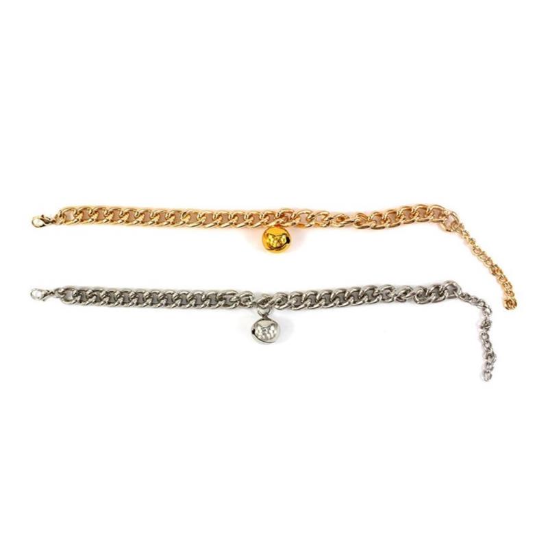 Ошейник для дрессировки собак, кошек, домашних животных, кубинская звено, толстая цепочка, ожерелье, золото, 6/8/10 дюймов