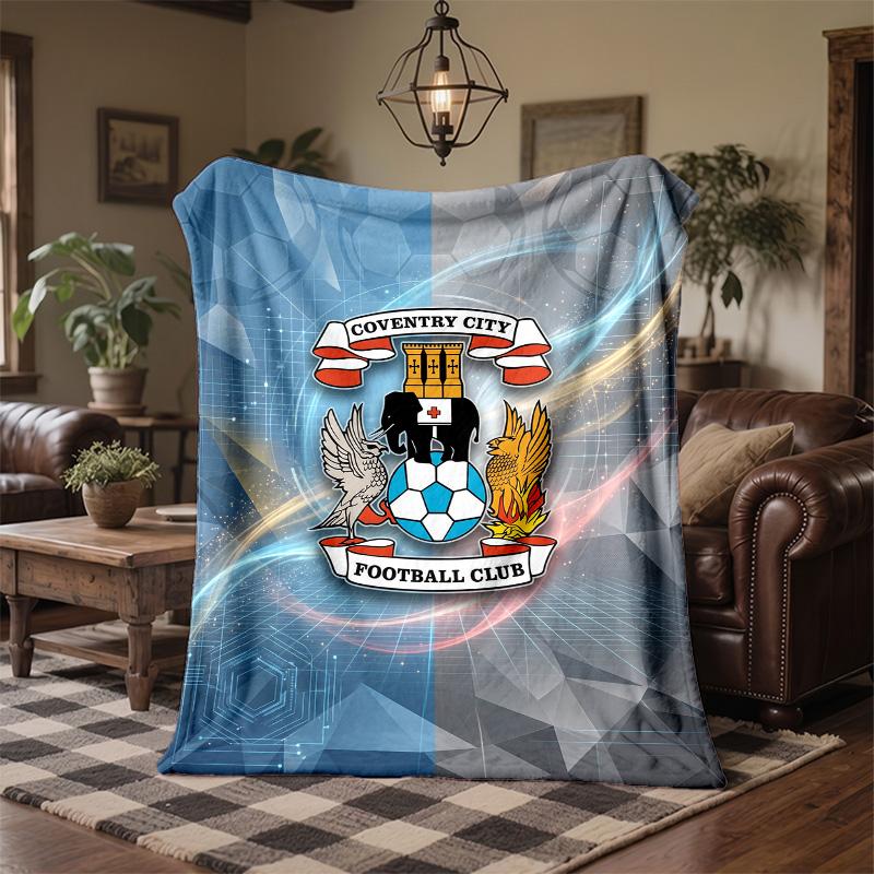 Фланелевое одеяло с принтом футбольного клуба Coventry City, мягкое, теплое, плед для дивана, кровати, для дома, офиса, спальни