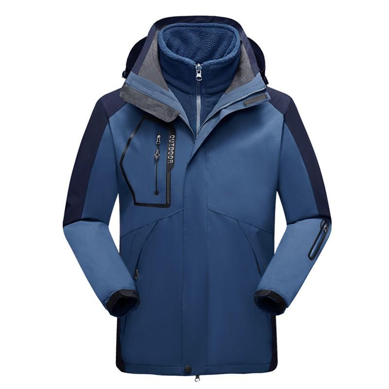 Men Women Waterproof Windproof 3-in-1 Outdoor Jacket With Removable Fleece Liner Hiking Camping Skiing Travel