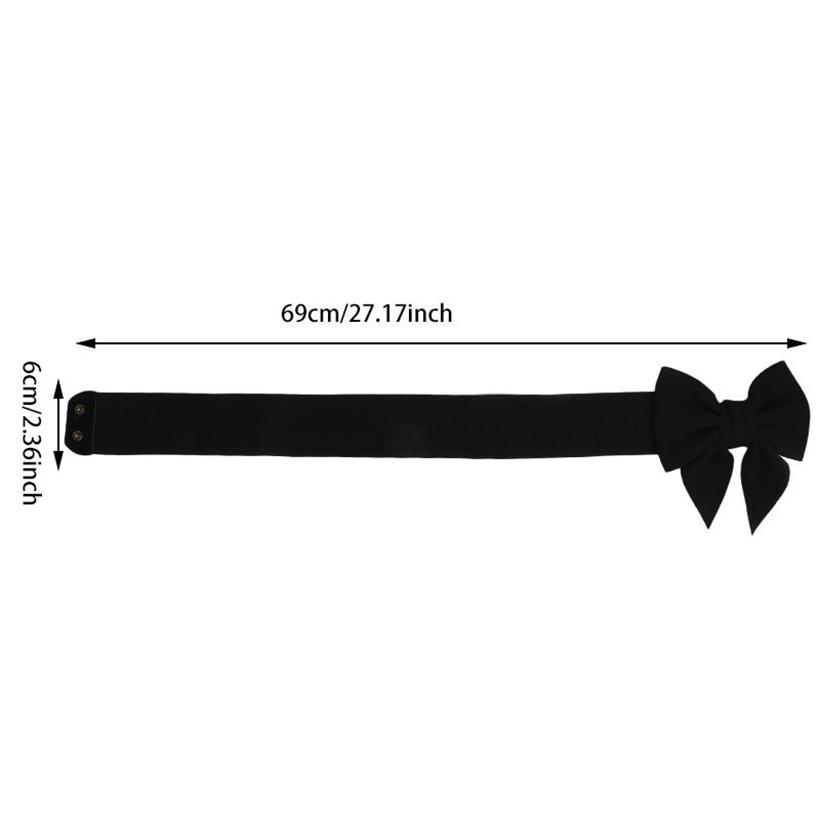 Vintage Bow Knot Elastic Waist Belt for Dress Women Elegant Stretchy Wide Waistband Cinch Belt