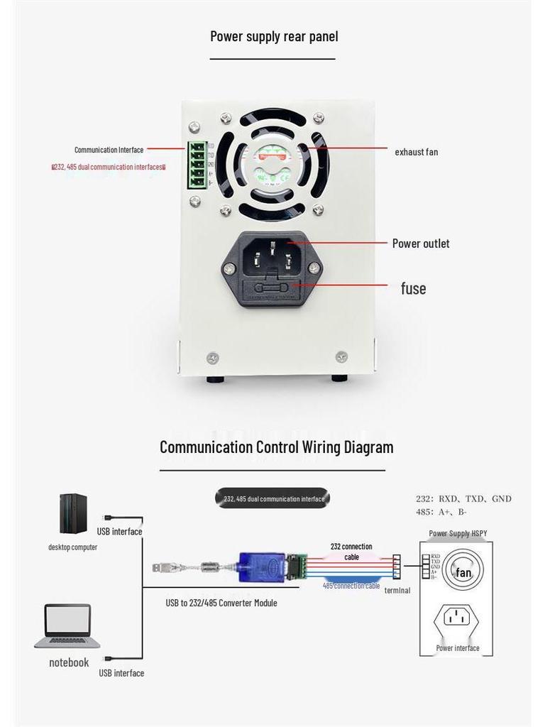 Hansheng 200V 1A Programmable High-Precision Adjustable DC Power Supply