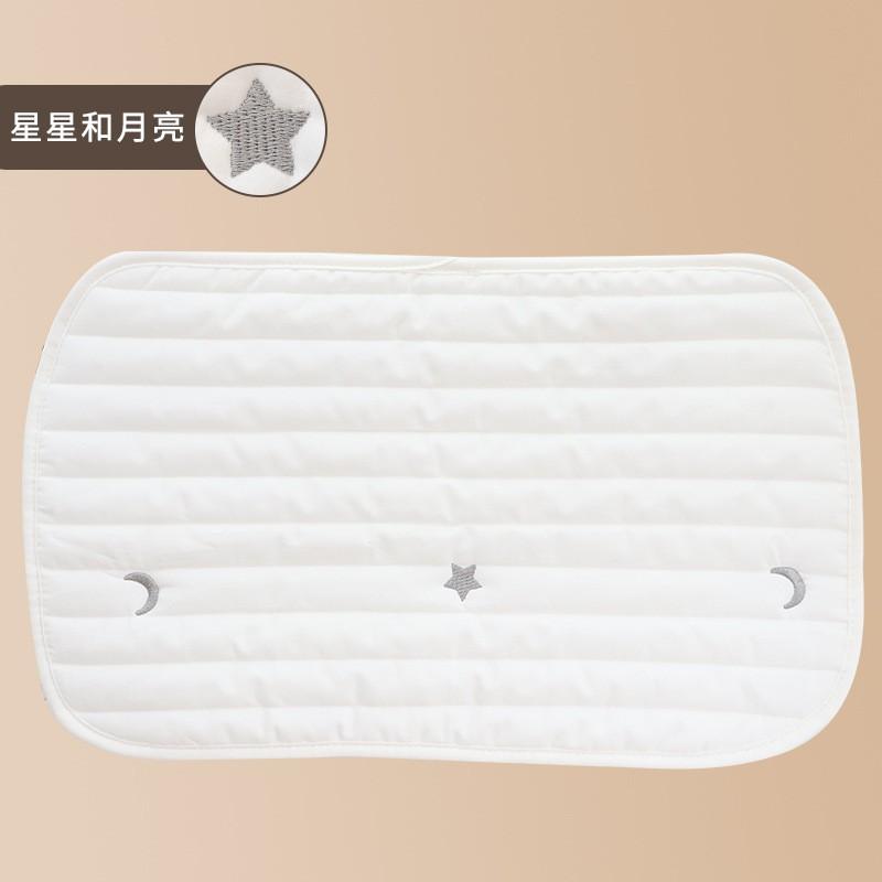 Korean Style Quilted Cotton Pillowcase Newborns Cute Embroidered Breathable Baby Flat Pillow 26x42cm