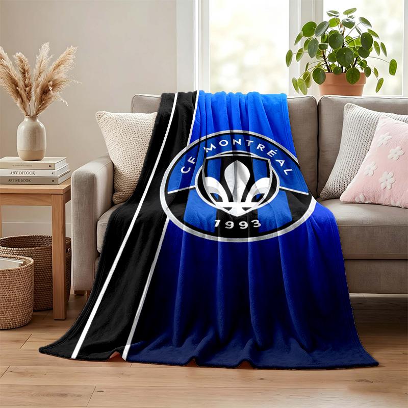 CF Montreal blanket Flannel Blanket Soft Cozy Plush Throw for Sofa Bed Lightweight Home Decoration