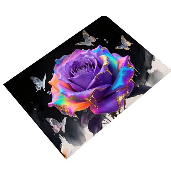 Коврик для ванной 3D Роза Реалистичный коврик с розами и бабочками Абсорбирующий нескользящий коврик для прихожей, кухни, спальни, гостиной