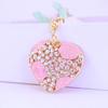 Creative Crystal Rose Alloy Heart Keychain - Women's Bag Accessory & Couple Pendant