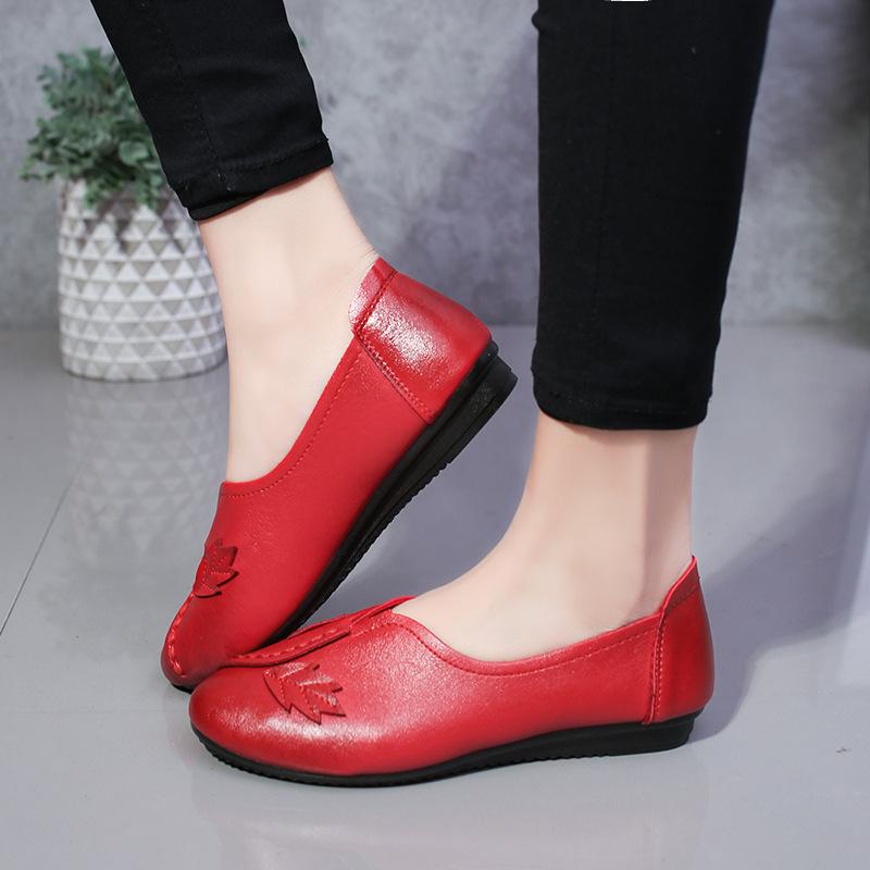 2025 новые туфли для мам одинарные туфли на плоской подошве четырехсезонная обувь для женщин среднего и пожилого возраста обувь Doudou женская