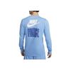 Nike Свитшот с круглым вырезом и длинным рукавом с логотипом и буквами Мужская толстовка Небесно-голубого цвета DZ2690-416