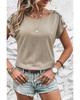 Azura Exchange Smoke Gray Button Detail Batwing Sleeve Casual Tee