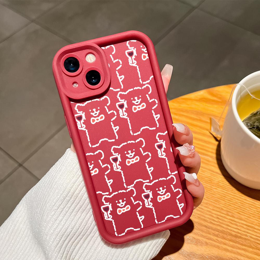 Для iPhone 16 15 Pro Max Redmi Note 13 12 11 Pro Samsung S23 FE S24 Plus S24 Ultra A52 A72 A54 Мягкий силиконовый квадратный чехол для телефона с рисунком мультяшной собаки