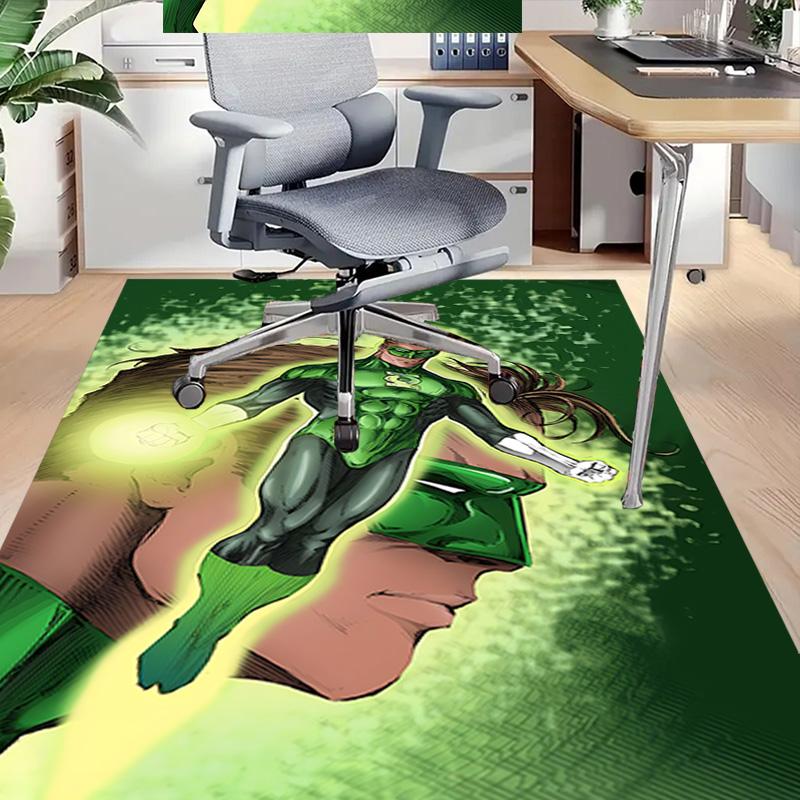 Green Lantern Action Carpet For Playroom Bedroom Living Room Sofa Home Decorkids Game Area Rug Nonslip Floor Mat