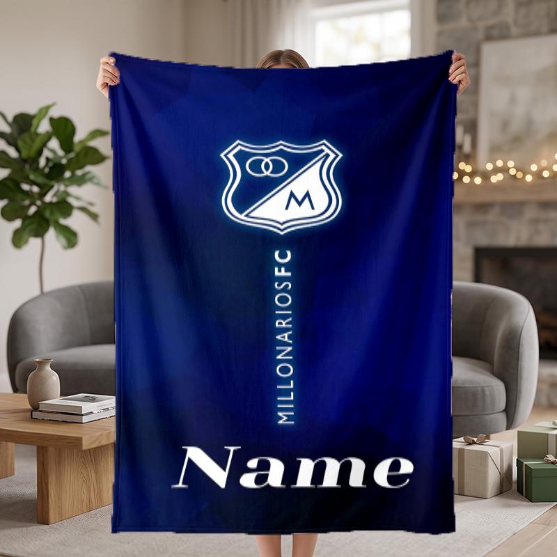 Millonarios FC Custom Flannel Blankets Soft Warm Cozy Throws for Home Decor Holiday Gifts