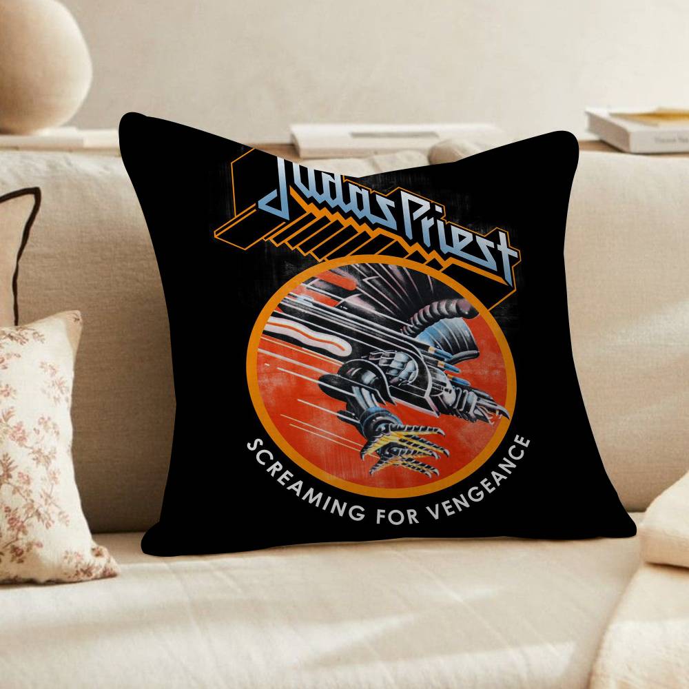 PC JJudas Priest Heavy Metal Band Pillow Cushion Cover Pillowcase Living Room Sofa Home Decor Customized