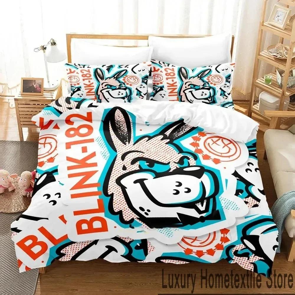 3D Print Blink-182 Bedding Set Boys Girls Twin Queen King Size Duvet Cover Pillowcase Bed Boys Adult Home Textileextile
