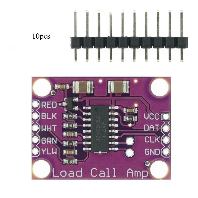 10pcs Dual-channel HX711 Weighing Pressure Sensor 24-bit Precision A/D Module