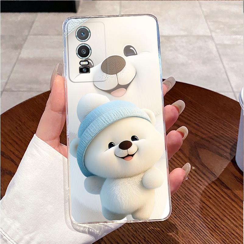 For Vivo Y76 5G Case Clear Luxury Cute Cat Love Heart Rabbit Funny TPU Soft Silicone Phone Cover for Vivo Y76 Y76s V2124 Funda