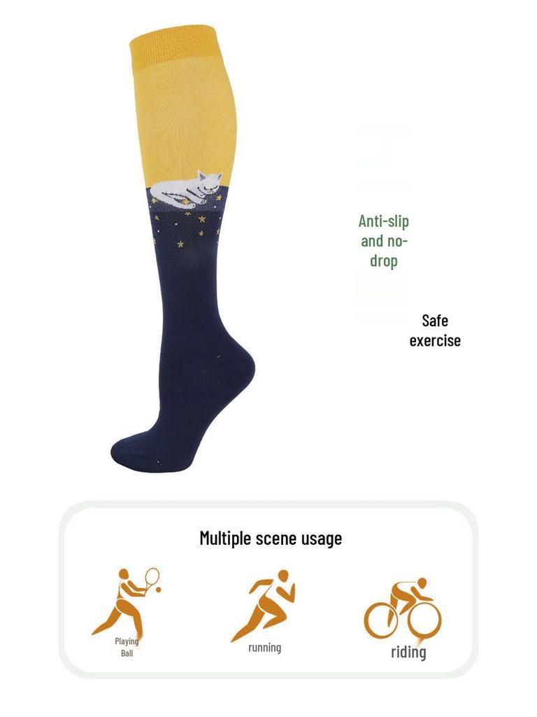 Summer Compression Knee-High Socks for Fitness, Cycling, and Sports