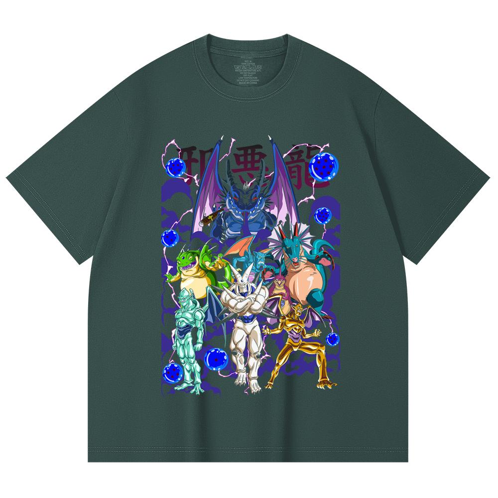 230 г/м² 100% хлопок Dragon Ball V38 Принт с драконами Унисекс Тяжелая хлопковая футболка