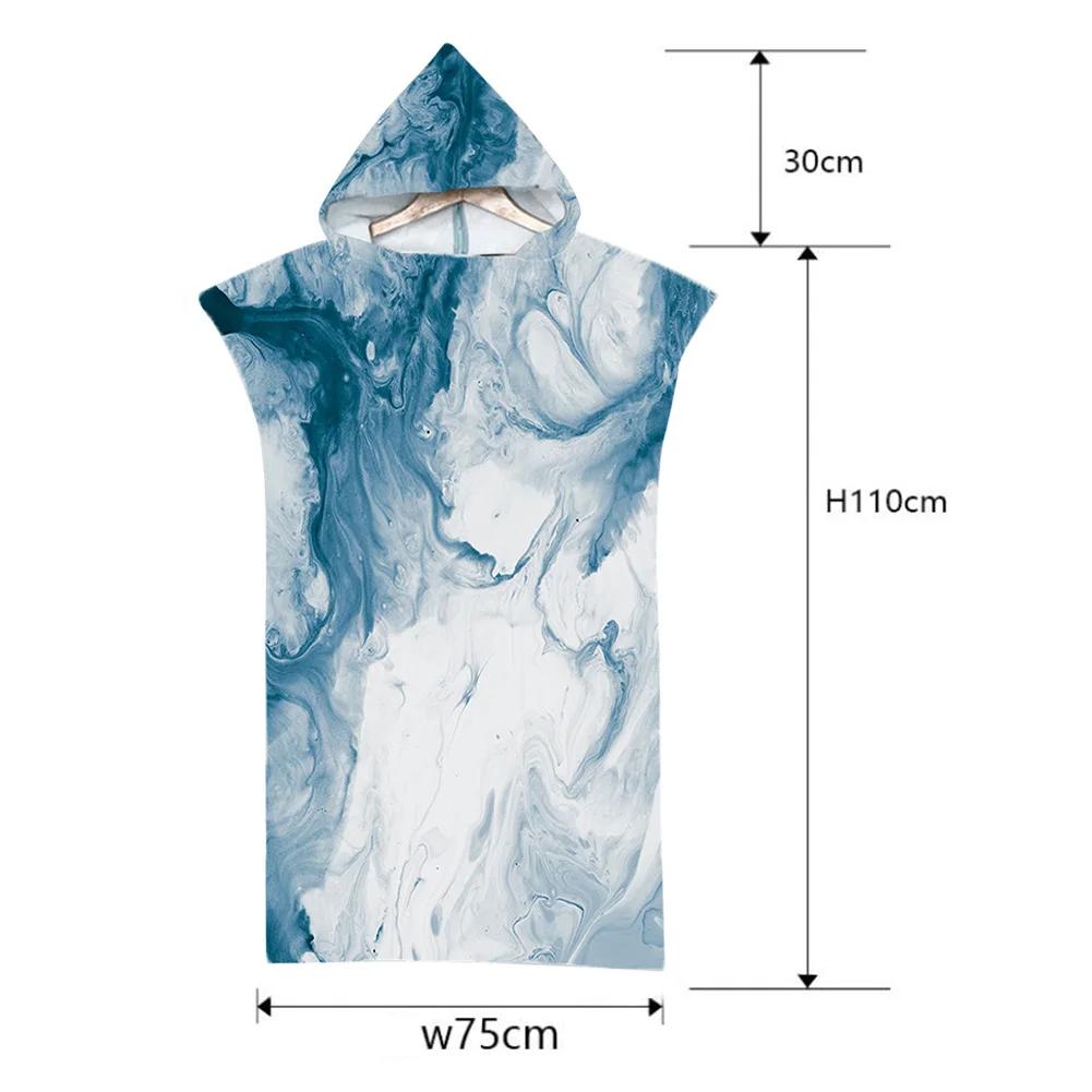 Surf Poncho Changing Towel Microfiber Fabric Water Sports Hooded Robe Adult Child Beach Blanket Bath Swim Quick Tie-Dry Wetsuit