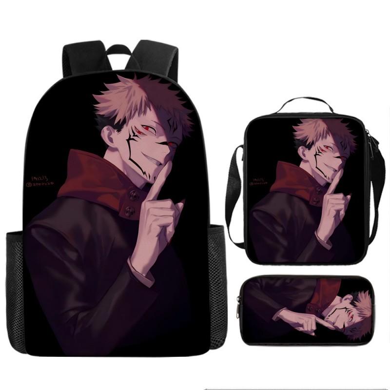 Jujutsu Kaisen Anime School Backpack Kids Teens Lightweight Oxford Fabric Dual-Strap Bag With Padded Back Support