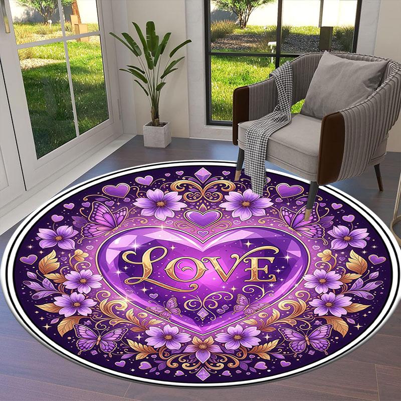 ColorfulLove Round Area Rug,Carpet Rug for Living Room Bedroom Sofa Playroom Decor,Non slip Floor Mat