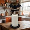 Farmhouse Kitchen Counter Organizer Halloween Paper Towel Roll Holder, Ghost/Pumpkin/Witch's Hat/Bat Decor, Cute Bat Witch Hat Decor Durable
